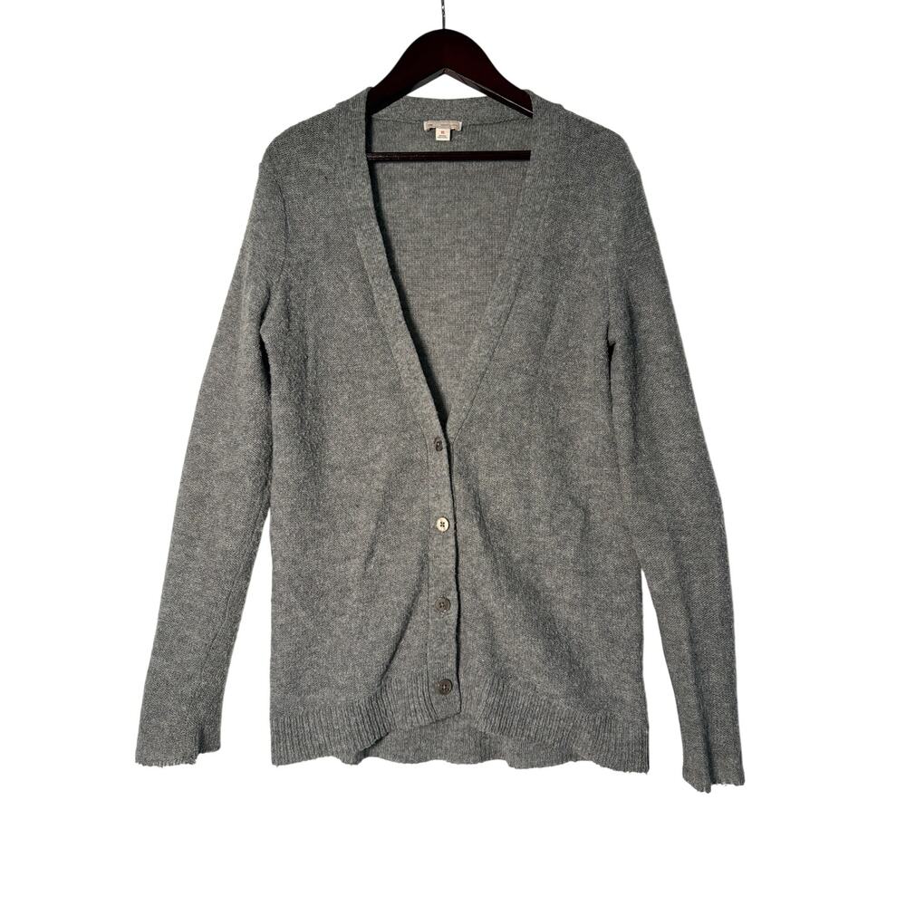 Gap Cardigan Sweater Wmns Gray XS Wool Elbow Patch "Not your Grandpa's Sweater"